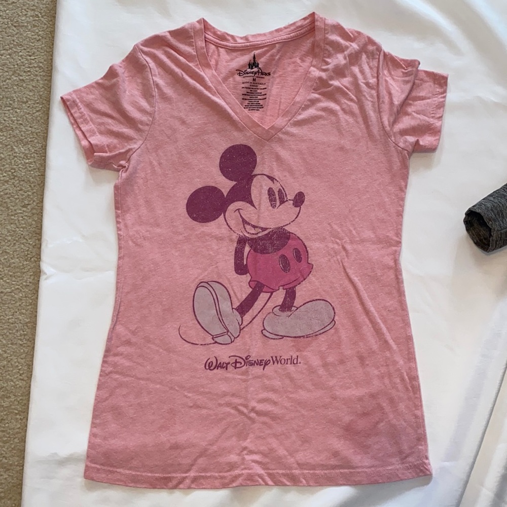 Pink Mickey mouse disney shirt vneck